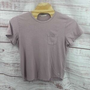 Marine Layer Shirt Mens Medium / Large Mauve Micro Stripe Short Sleeve Pocket